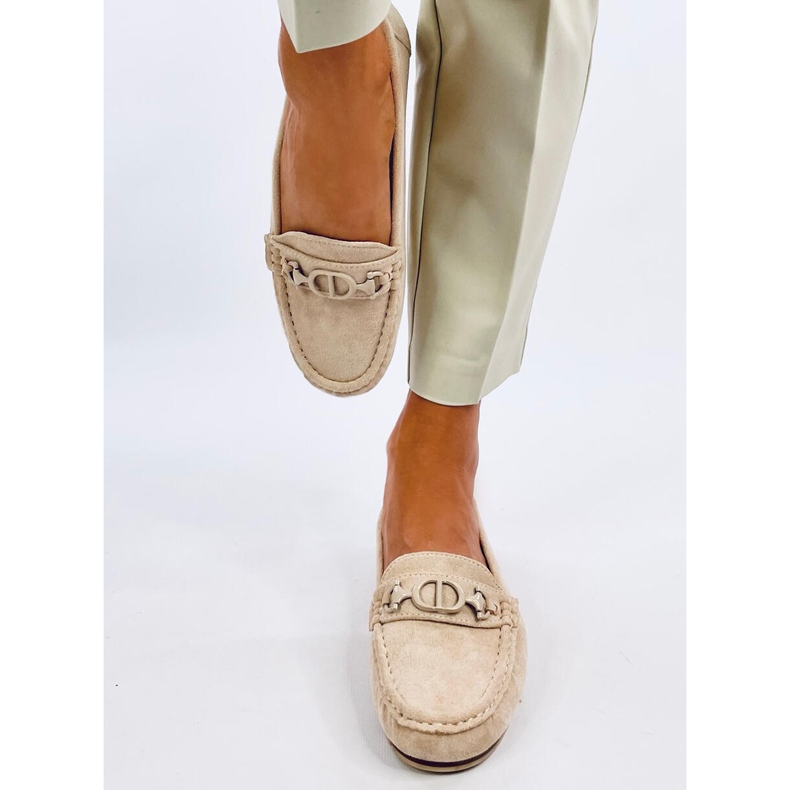 Mocasini de dama din piele intoarsa Trabei Beige bej 1