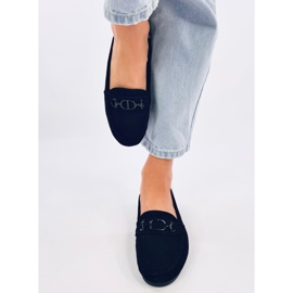 Mocasini de dama din piele intoarsa Trabei Black negru 1