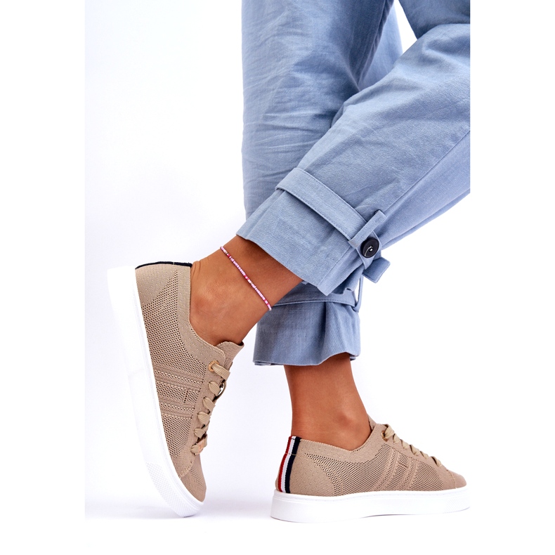 Pantofi de damă cu șireturi Bej Etna 7