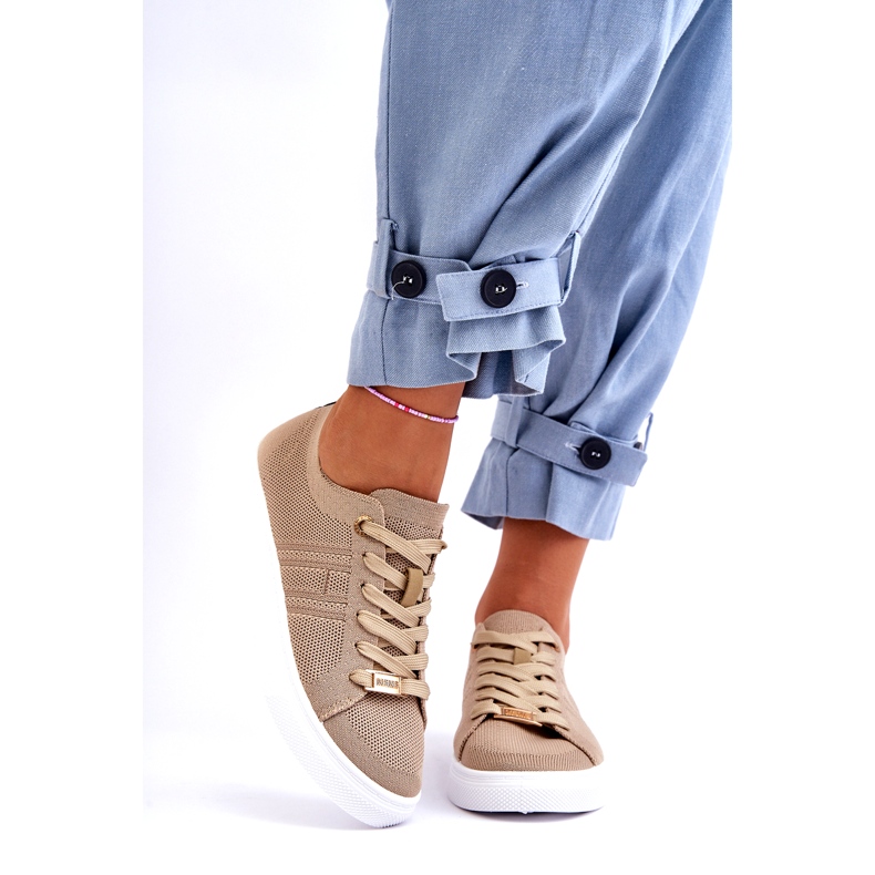 Pantofi de damă cu șireturi Bej Etna 2