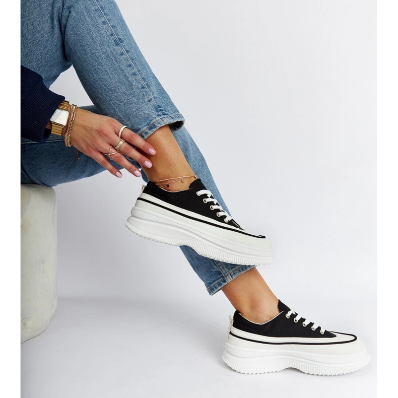 Tenisi negri cu platformă Plesio negru 2