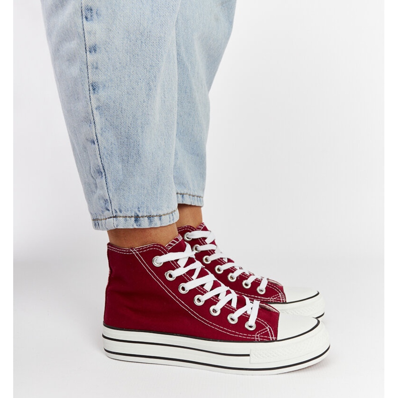 Adidași înalți Puglia visiniu roșu 2