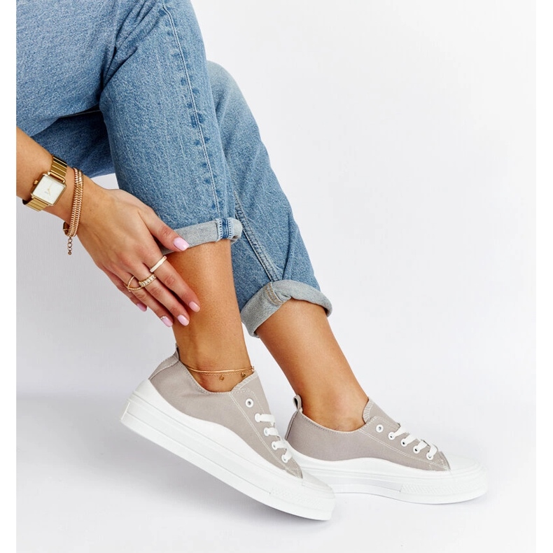 Tenisi gri cu platformă Blais 1