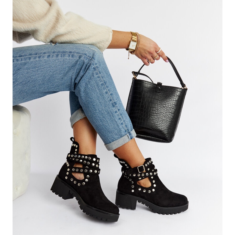 Cizme cu platformă Thomas decorative negre negru 1