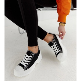 Tenisi negri cu platformă Monteleone negru 1