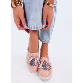 Mocasini cu ciucuri Krauss Pink roz 2