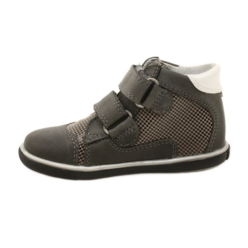 Pantofi de piele pentru fete cu flori albe 91904 gri bartek 2