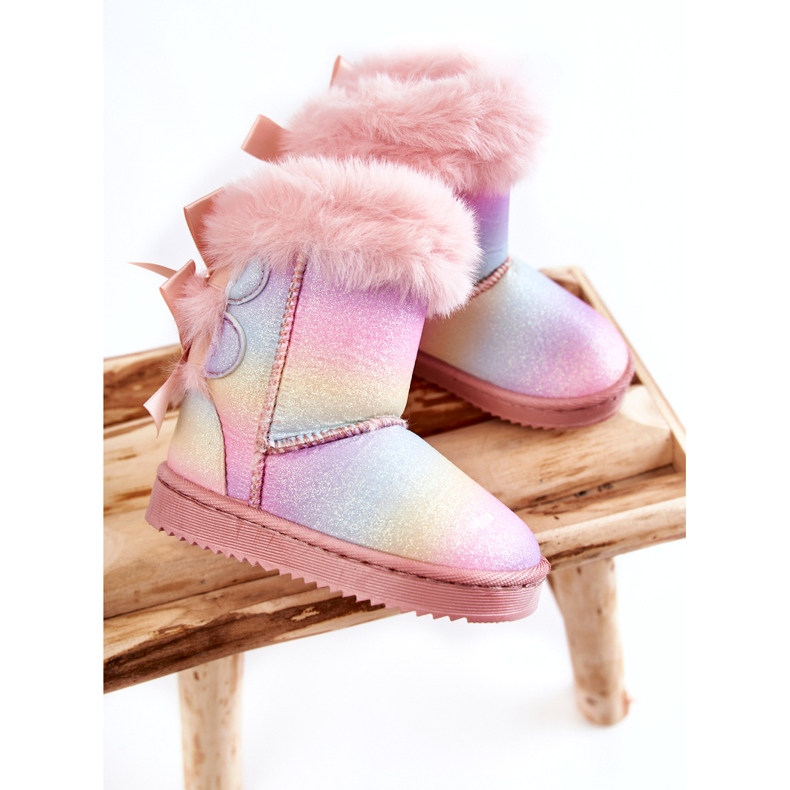 Cizme izolate pentru copii, cu arcuri, cizme de zăpadă multi -colorate roz 3 Cizme izolate pentru copii, cu arcuri, cizme de zăpadă multi -colorate roz 3
