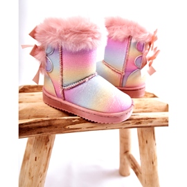 Cizme izolate pentru copii, cu arcuri, cizme de zăpadă multi -colorate roz 2 Cizme izolate pentru copii, cu arcuri, cizme de zăpadă multi -colorate roz 2