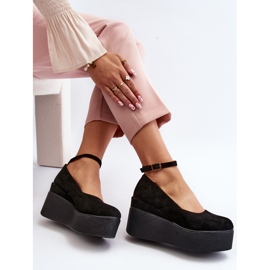 Espadrile negre Malla pentru femei pe pană negru 1