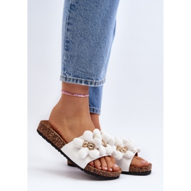 Flip-flops De Dama Cu Decoratiuni, Bunlia Alb 2