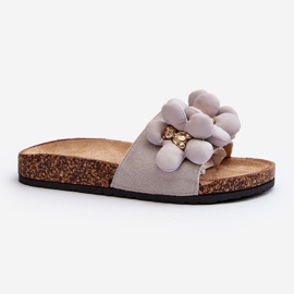 Flip-flops Dama Cu Decoratiuni Gri Bunlia 2