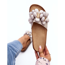 Flip-flops Dama Cu Decoratiuni Gri Bunlia 1