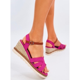 Sandale tip espadrile Rosco Fuchsia roz 4