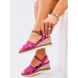 Sandale tip espadrile Rosco Fuchsia roz 1