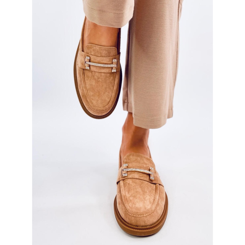 Mocasini de dama Ferdis Khaki bej 1