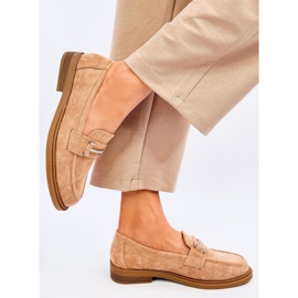 Mocasini de dama Ferdis Khaki bej 2