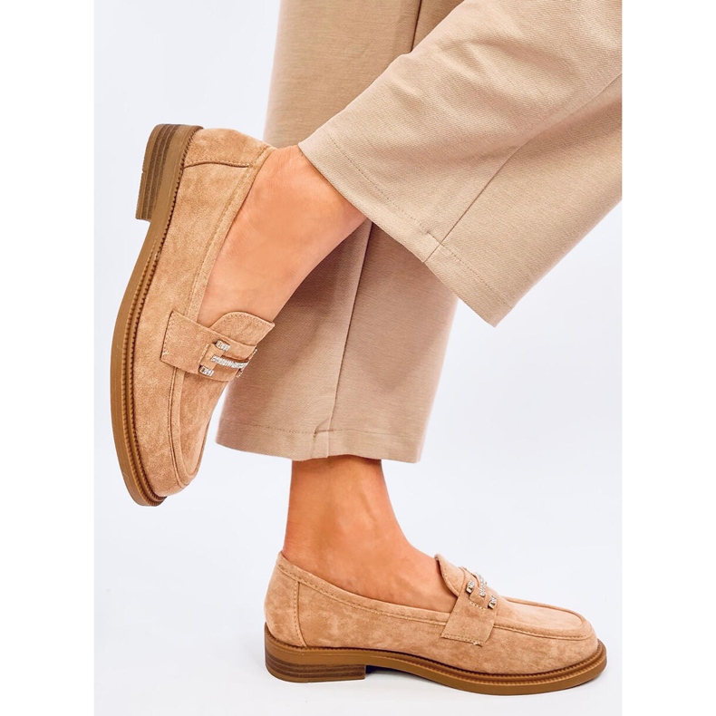 Mocasini de dama Ferdis Khaki bej 2