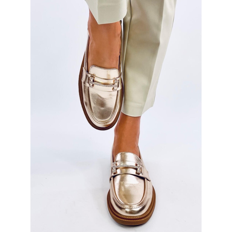 Mocasini de dama Ferdis Gold de aur 1