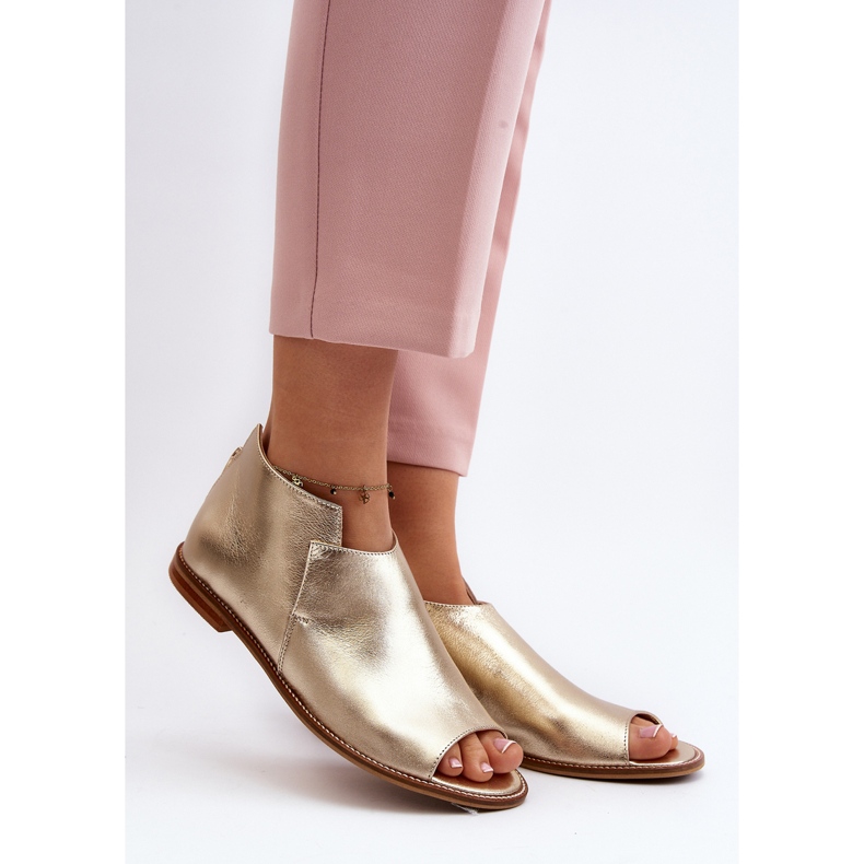 Sandale de damă din piele Laura Messi 2443 Aur de aur 2 Sandale de damă din piele Laura Messi 2443 Aur de aur 2