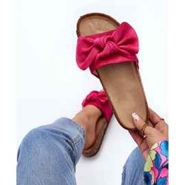 Flip Flops de damă cu fundă fucsia Ezephira roz 1