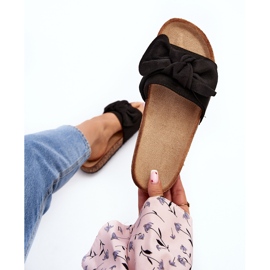 Flip-flops de damă cu fundă, Ezephira negru 1