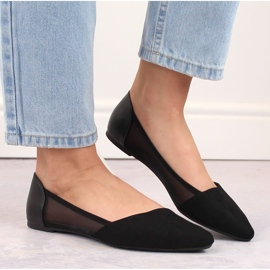 Ballerinas pentru femei Black Spitz Evento 8BL71-2015 negru 1