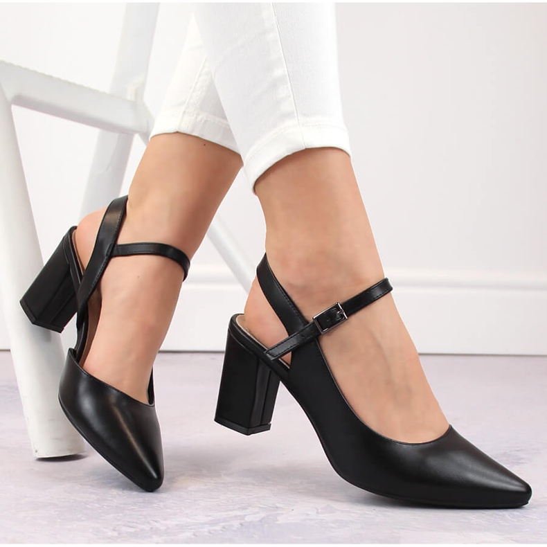 Sandale formale de damă cu toc înalt, negre Sergio Leone SK446 negru 1