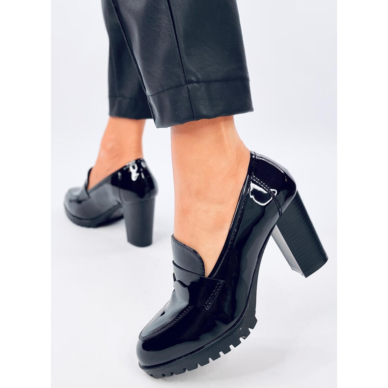 Mocasini Jeffis Black cu toc lacuit negru 2 Mocasini Jeffis Black cu toc lacuit negru 2