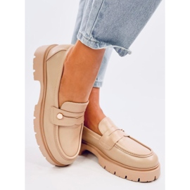 Mocasini cu platforma Sidney Khaki bej 2