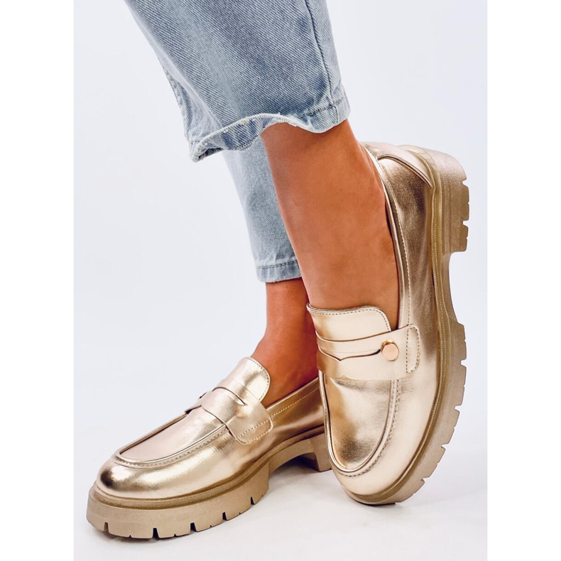 Mocasini cu platforma Sidney Gold de aur 2
