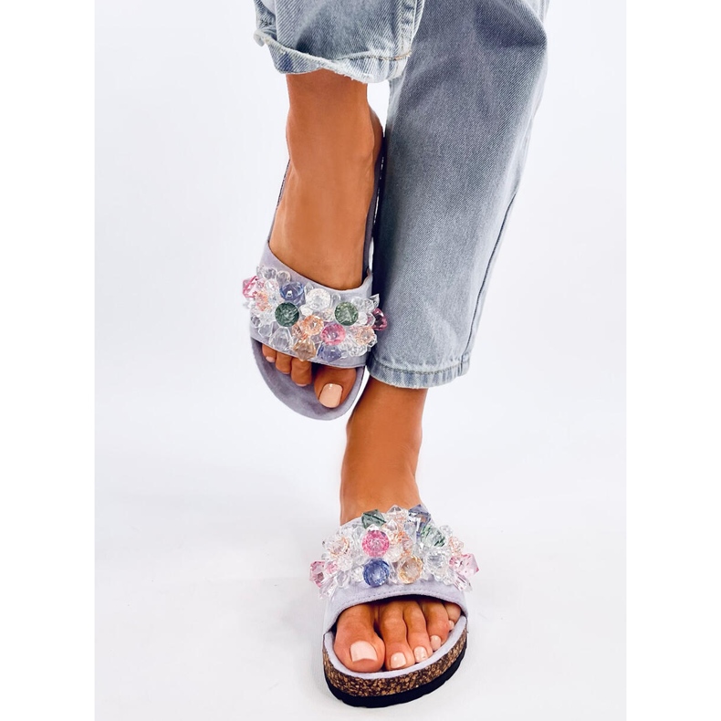 Șlapi din plută cu pietre Maliv Purple violet 1 Șlapi din plută cu pietre Maliv Purple violet 1