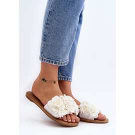 Flip Flops Damă Cu Flori Alb Eelfan 4