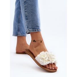 Flip Flops Damă Cu Flori Alb Eelfan 8