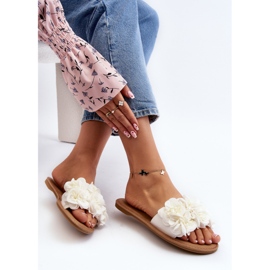 Flip Flops Damă Cu Flori Alb Eelfan 10