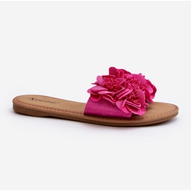 Slapi Damă Cu Flori Fucsia Eelfan roz 1
