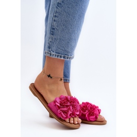 Slapi Damă Cu Flori Fucsia Eelfan roz 2