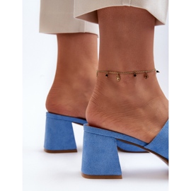 Flip-flops de damă albastru cu toc înalt Bralya 6