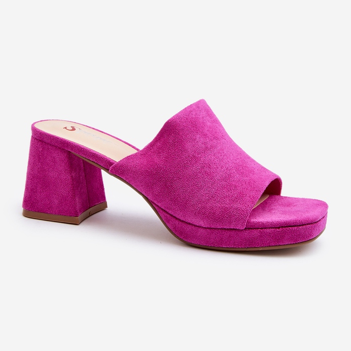 Flip Flops de damă cu toc înalt Fuchsia Bralya roz 1
