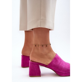 Flip Flops de damă cu toc înalt Fuchsia Bralya roz 6