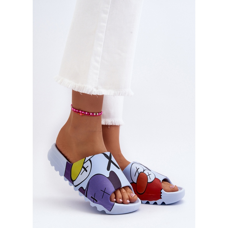 Flip Flops din cauciuc cu imprimeu Blue Monsters albastru 1