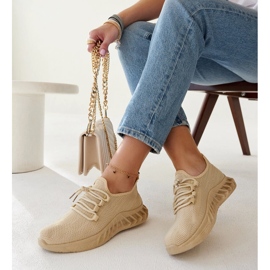 Adidași din material bej de la Weekley 1