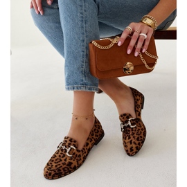 Mocasini leopard cu strasuri Marija bej 1