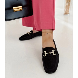 Mocasini de catifea neagra cu strasuri de la Fabrizia negru 1