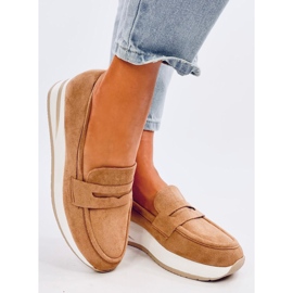 Mocasini cu pană Pacifs Camel maro 1