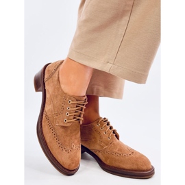 Mocasini cu toc inalt Vedra Camel maro 2