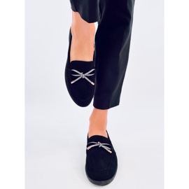 Mocasini de dama Saras Black din piele intoarsa negru 1
