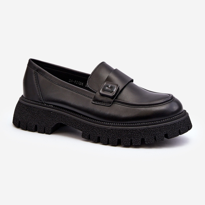 Vinceza Mocasini De Dama Cu Curea Flanila Neagra negru 2