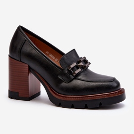 Vinceza Pompe pe un toc masiv masiv cu decor, Oradna Neagra negru 1