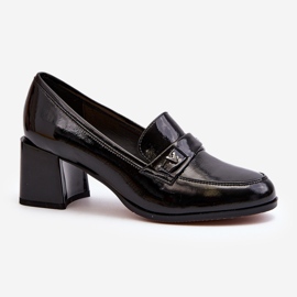 Vinceza Papuci cu toc inalt patentati negri Felicijana negru 1